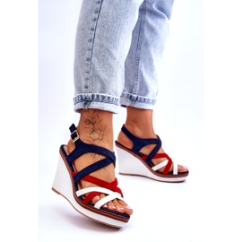 Seastar Sandales compensées à brides, bleu marine multicolore 3