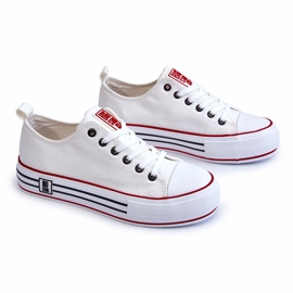 Baskets à plateforme en tissu pour femmes Big Star LL274180 Blanc blanche 6