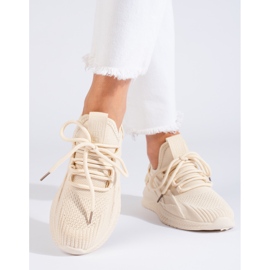 Chaussures de sport beiges pour femmes LL274714 Big Star 1