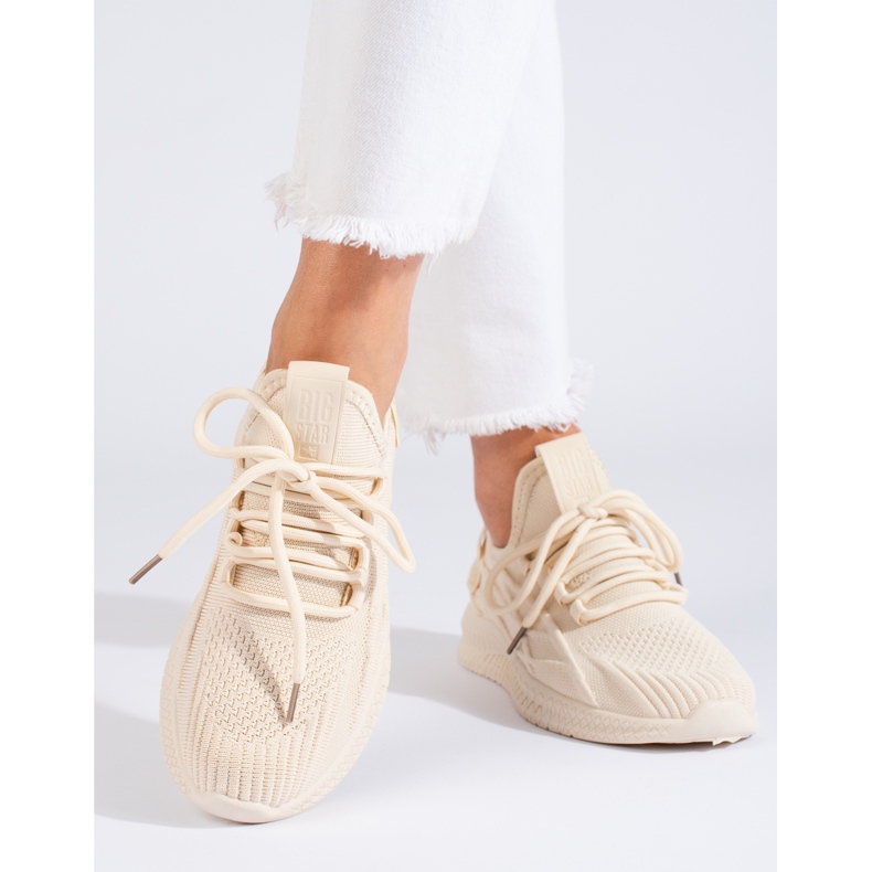 Chaussures de sport beiges pour femmes LL274714 Big Star 1