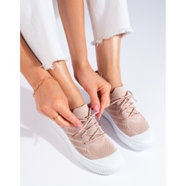 Baskets en textile Shelovet rose clair pour femmes 1