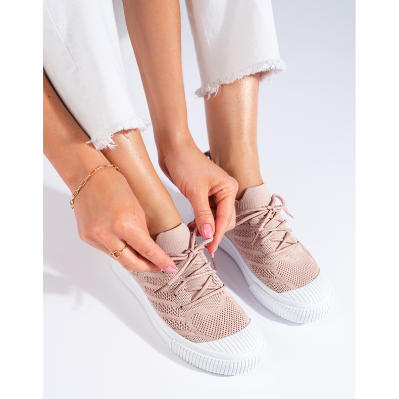 Baskets en textile Shelovet rose clair pour femmes 1