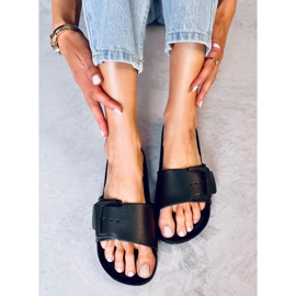 Claquettes Romero en caoutchouc noir avec boucle le noir 3