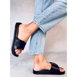 Claquettes Romero en caoutchouc noir avec boucle le noir 2
