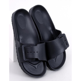 Claquettes Romero en caoutchouc noir avec boucle le noir 1