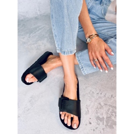 Claquettes Romero en caoutchouc noir avec boucle le noir 4