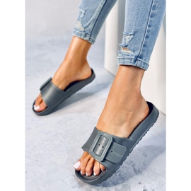 Claquettes en caoutchouc gris Romero avec boucle 2