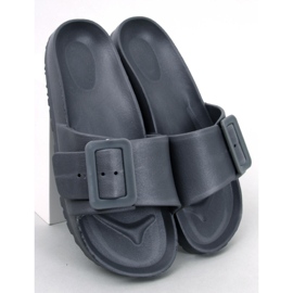 Claquettes en caoutchouc gris Romero avec boucle 1