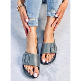 Claquettes en caoutchouc gris Romero avec boucle 4