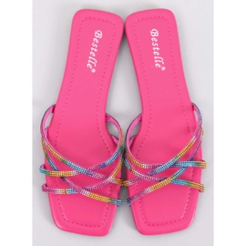 Chaussons Rexha Fuchsia Strass rose 1