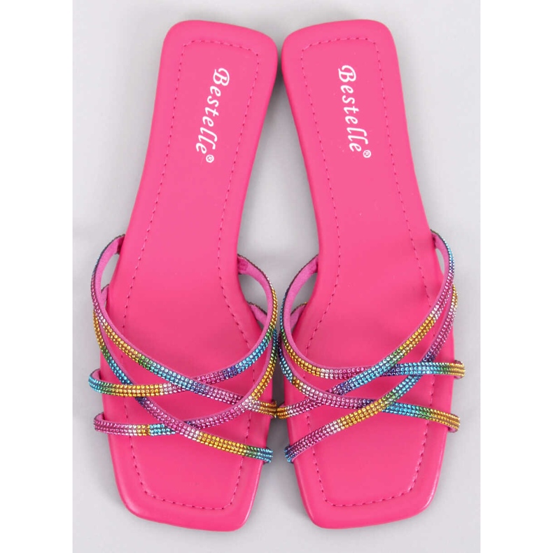 Chaussons Rexha Fuchsia Strass rose 1