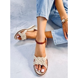 Sandales compensées Tedder Beige 5