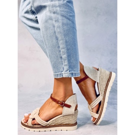 Sandales compensées Tedder Beige 4