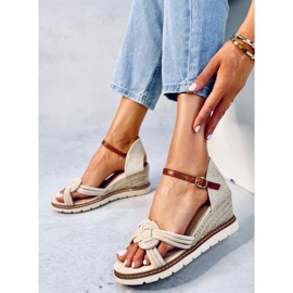 Sandales compensées Tedder Beige 2