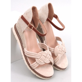 Sandales compensées Tedder Beige 1