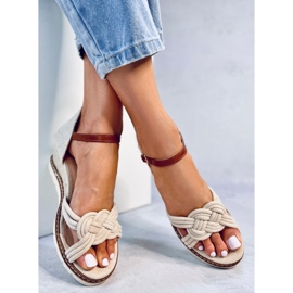 Sandales compensées Tedder Beige 3
