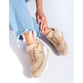 Baskets compensées Shelovet beiges, femmes 1