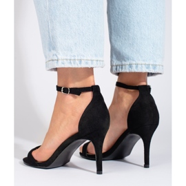 Sandales à talons hauts en daim noir Shelovet le noir 3