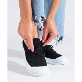 Baskets Shelovet noires en textile pour femmes le noir 1 Baskets Shelovet noires en textile pour femmes le noir 1