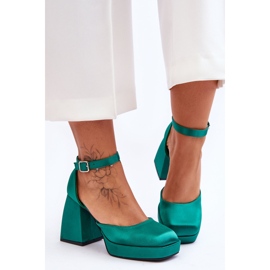 Escarpins à la mode sur des talons massifs Green Sandia vert 1
