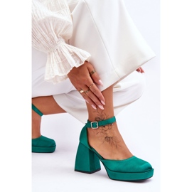 Escarpins à la mode sur des talons massifs Green Sandia vert 3