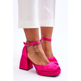 Escarpins à la mode sur des talons massifs Fuchsia Sandia rose 2