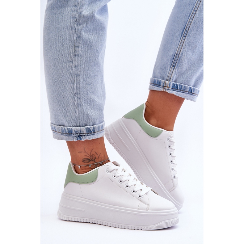 Chaussures de Sport Classiques Femme Blanc-Vert Night Trip 1