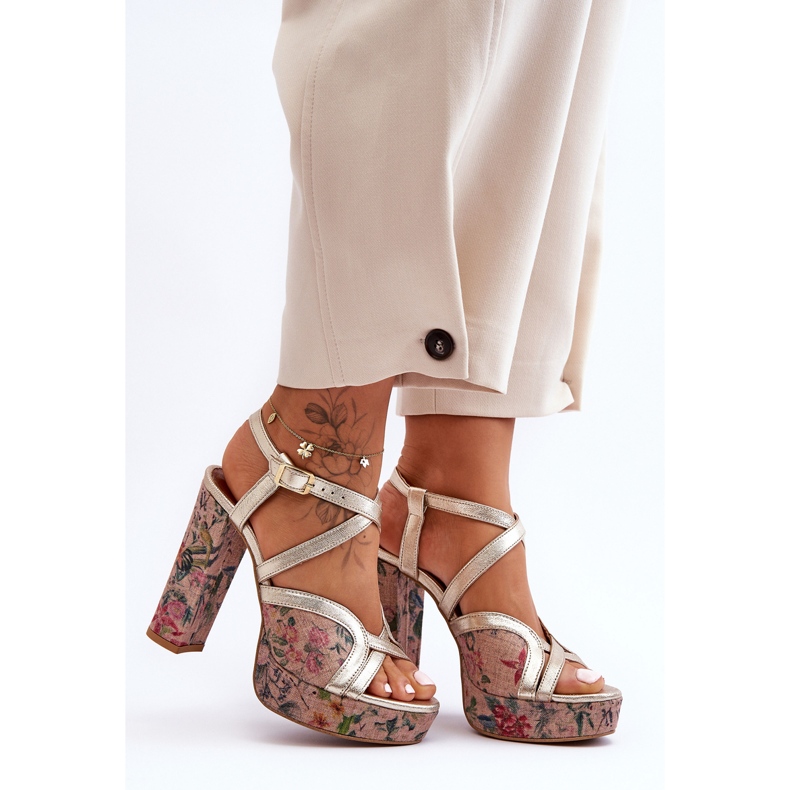 Sandales à Talons en Cuir Maciejka 06084-25 Doré d'or 1