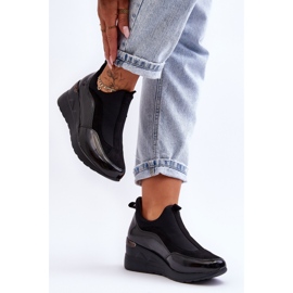 PE1 Chaussures de sport compensées à enfiler pour femmes Noir Farro 2