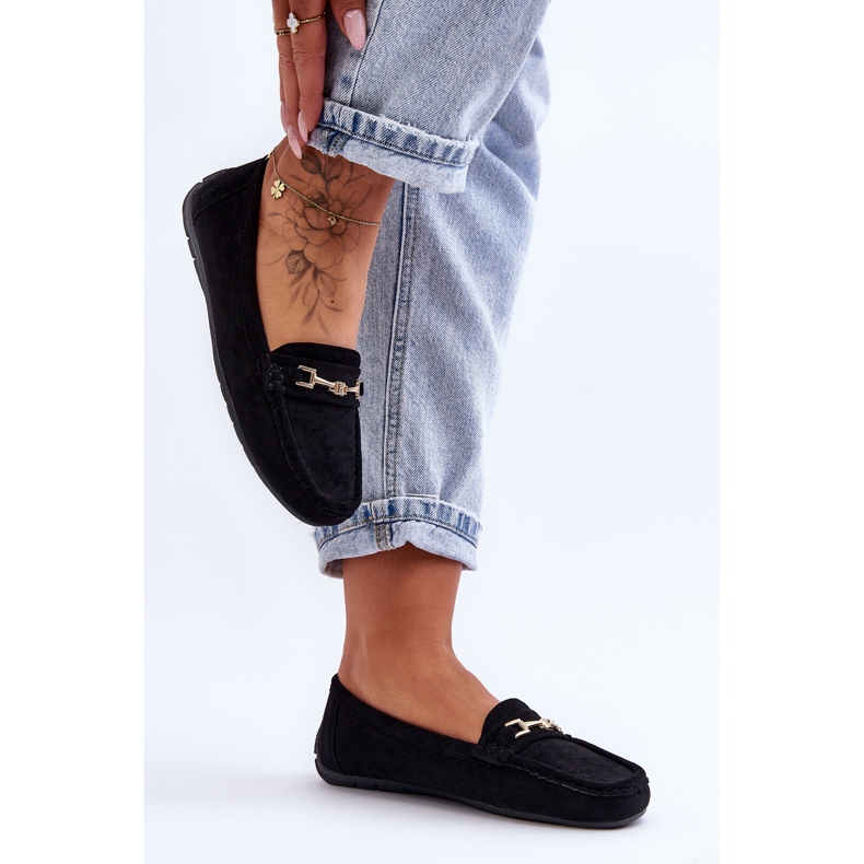 Mocassins en daim classiques pour femmes Noir Corinell le noir 2