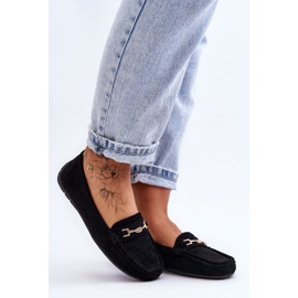 Mocassins en daim classiques pour femmes Noir Corinell le noir 4