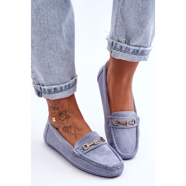 Mocassins Classiques en Daim pour Femme Bleu Corinell 1