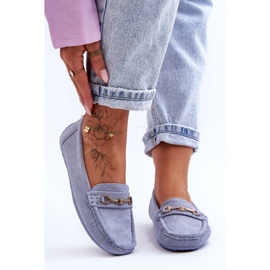 Mocassins Classiques en Daim pour Femme Bleu Corinell 7