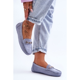 Mocassins Classiques en Daim pour Femme Bleu Corinell 2