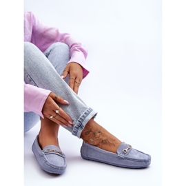 Mocassins Classiques en Daim pour Femme Bleu Corinell 4