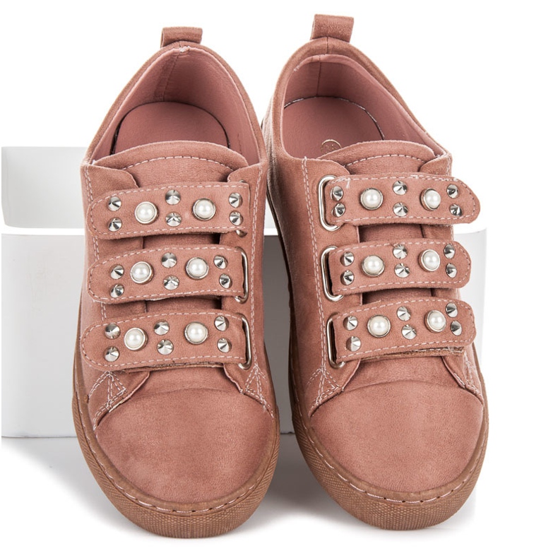 Sergio Todzi Baskets en daim avec strass rose 1