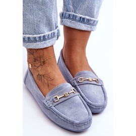 Mocassins Classiques en Daim pour Femme Bleu Corinell 3