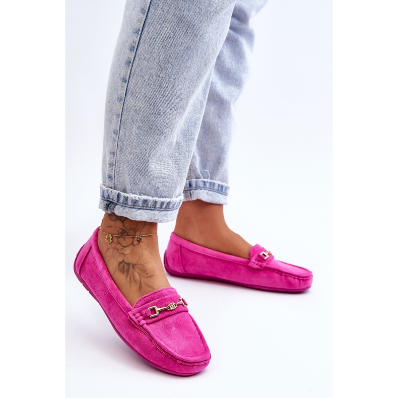 Mocassins classiques en daim pour femmes Rose Corinell 1