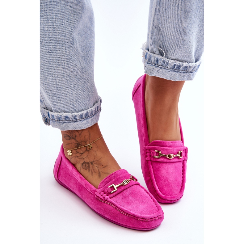 Mocassins classiques en daim pour femmes Rose Corinell 2