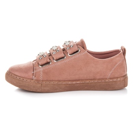 Sergio Todzi Baskets en daim avec strass rose 3