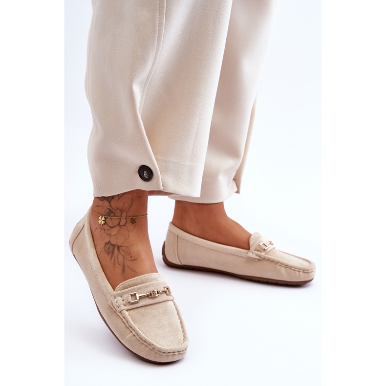 Mocassins Classiques en Daim pour Femme Beige Corinell 1