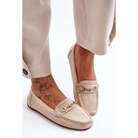 Mocassins Classiques en Daim pour Femme Beige Corinell 2