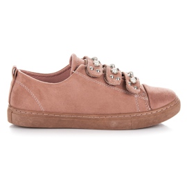 Sergio Todzi Baskets en daim avec strass rose 2