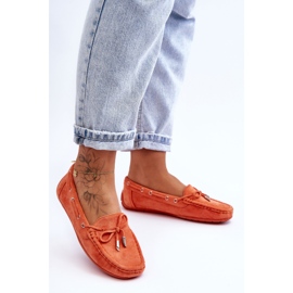 Mocassins en Daim pour Femme Orange Si Passione 1