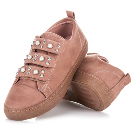 Sergio Todzi Baskets en daim avec strass rose 4