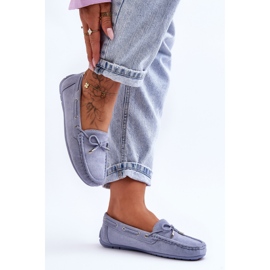 Mocassins En Daim Si Passione Femme Bleus 1
