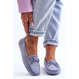 Mocassins En Daim Si Passione Femme Bleus 6