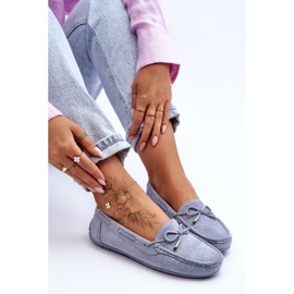 Mocassins En Daim Si Passione Femme Bleus 3