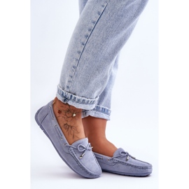 Mocassins En Daim Si Passione Femme Bleus 5