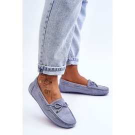 Mocassins En Daim Si Passione Femme Bleus 8